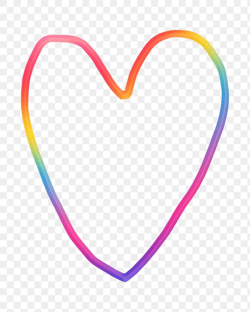 Heart png sticker in colorful color