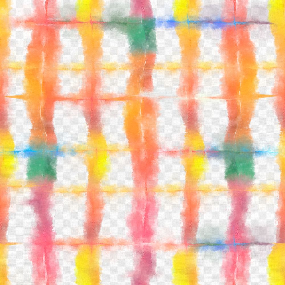 Tie dye png pattern on watercolor transparent background