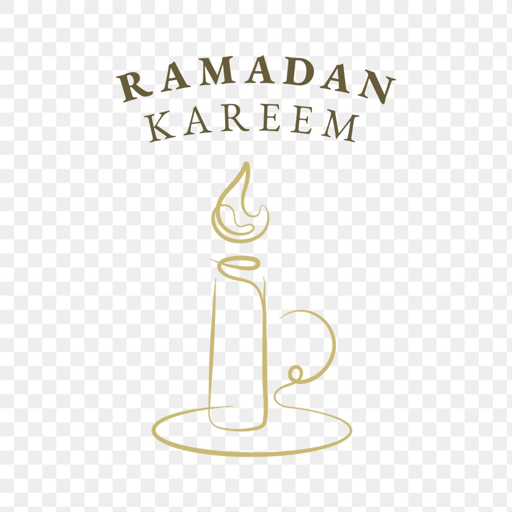 Png ramadan logo with doodle handheld candle holder