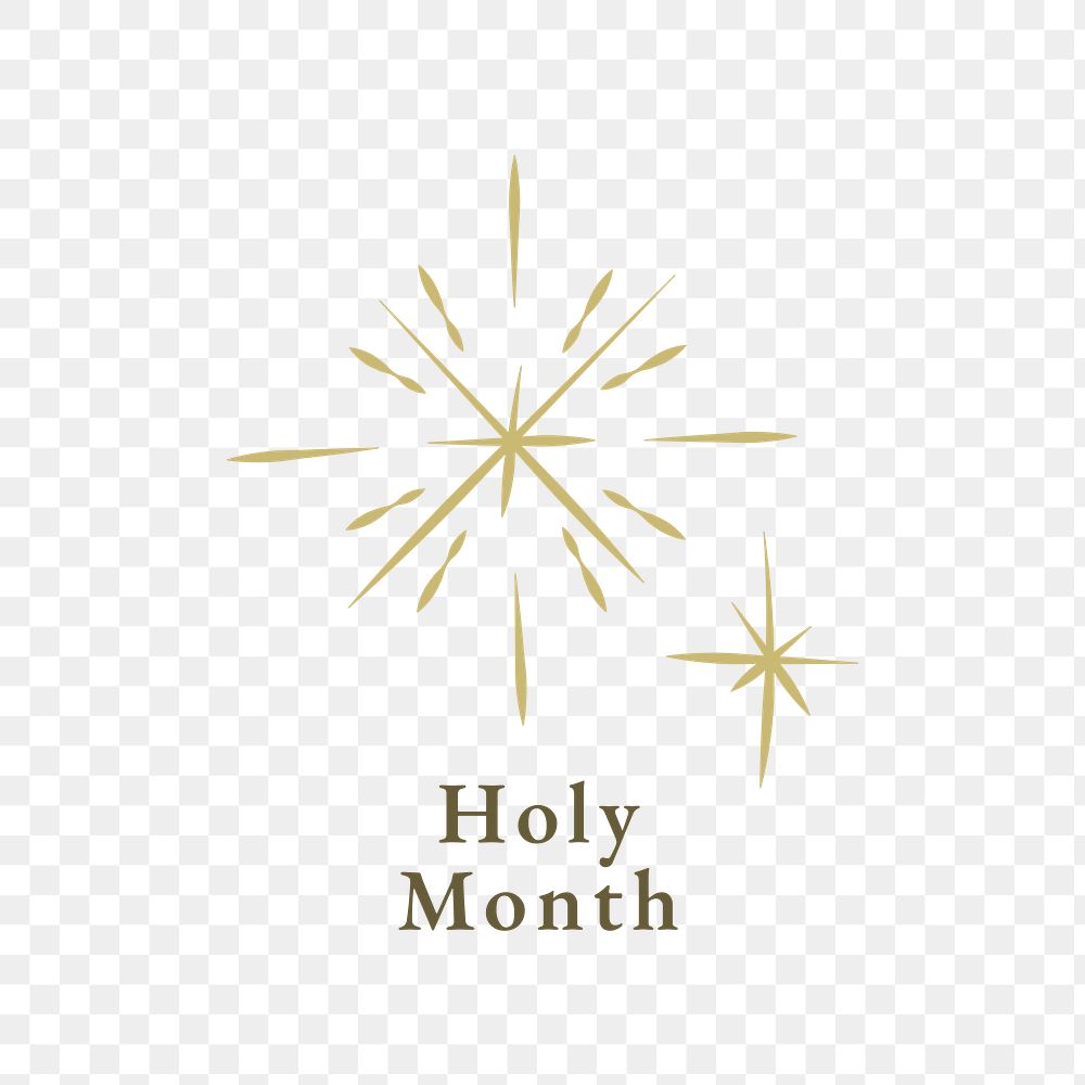 Png gold sparkle icon light effect style with holy month text