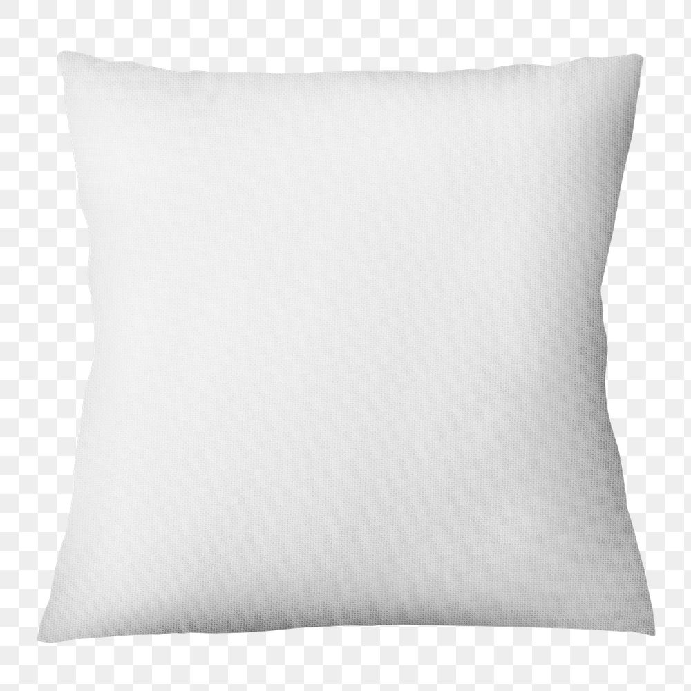 Png white cushion pillow mockup on transparent background