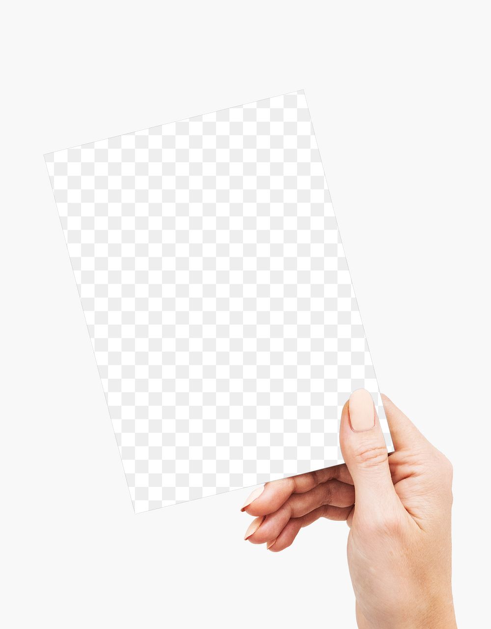 Png blank card mockup held by a hand
