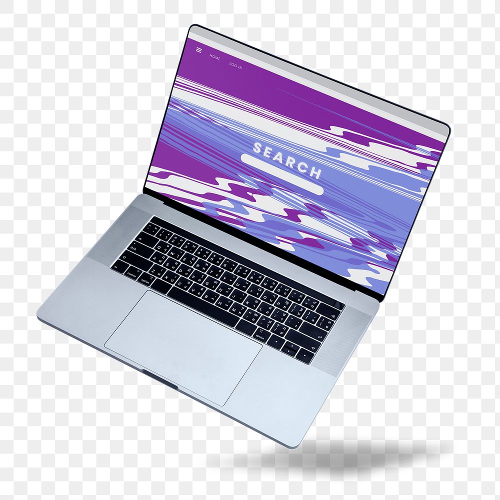 Png computer laptop mockup on transparent background