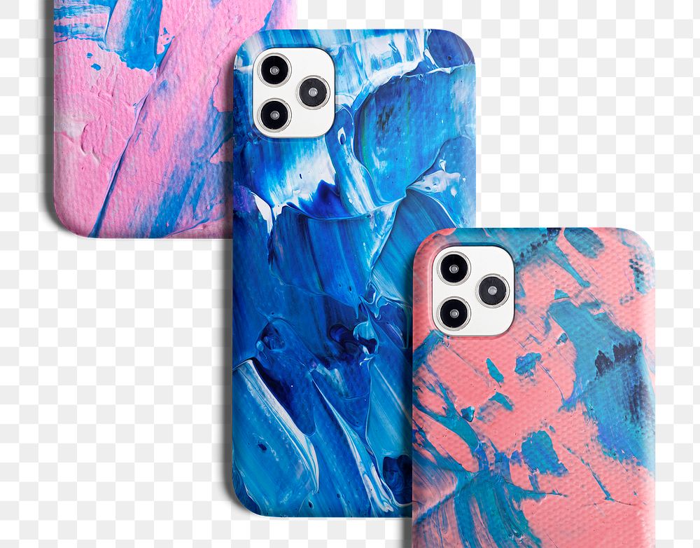 Acrylic paint phone case mockup mockup png colorful aesthetic digital device