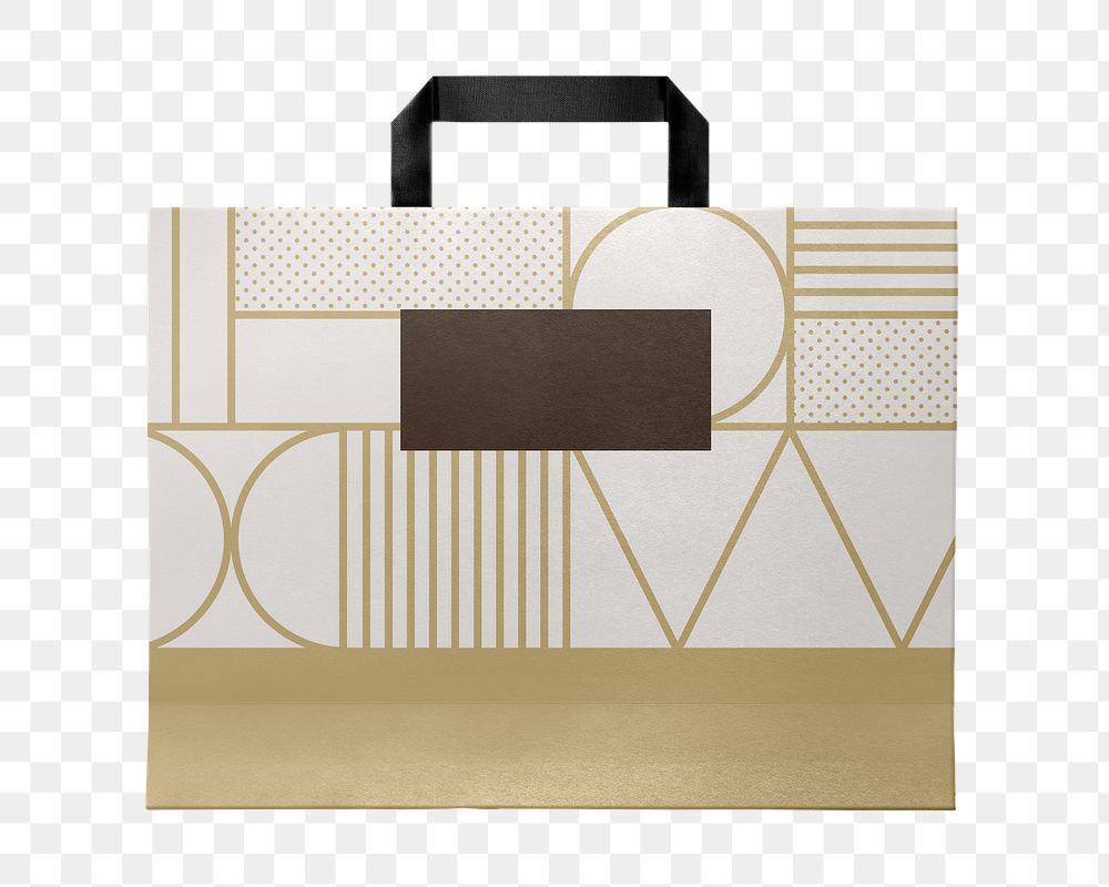 Shopping paper bag png, luxury design on transparent background