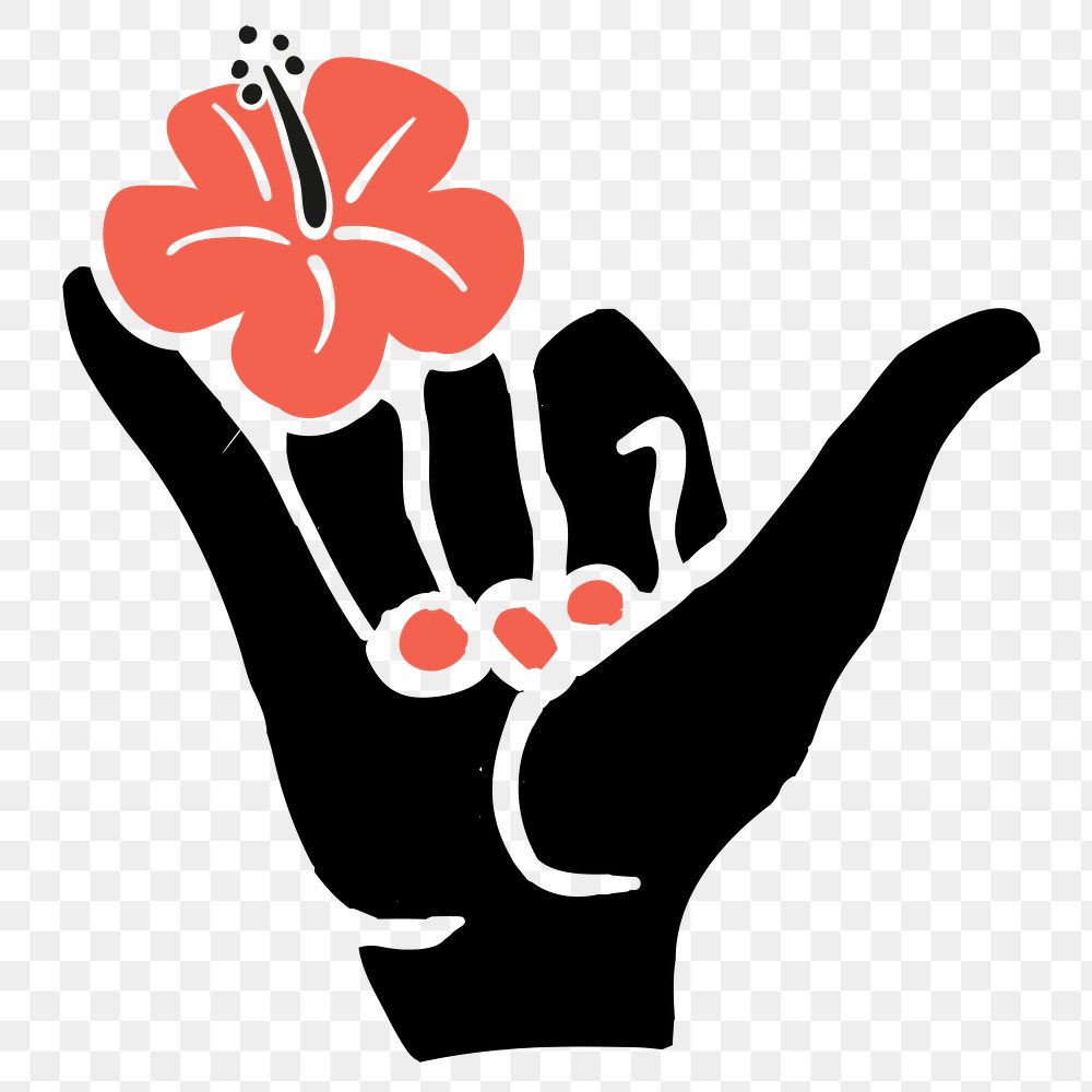 Floral hand icon png illustration for branding