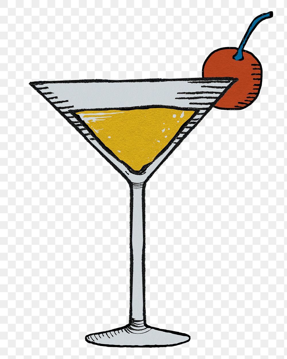 Png martini glass sticker party decoration vintage illustration 