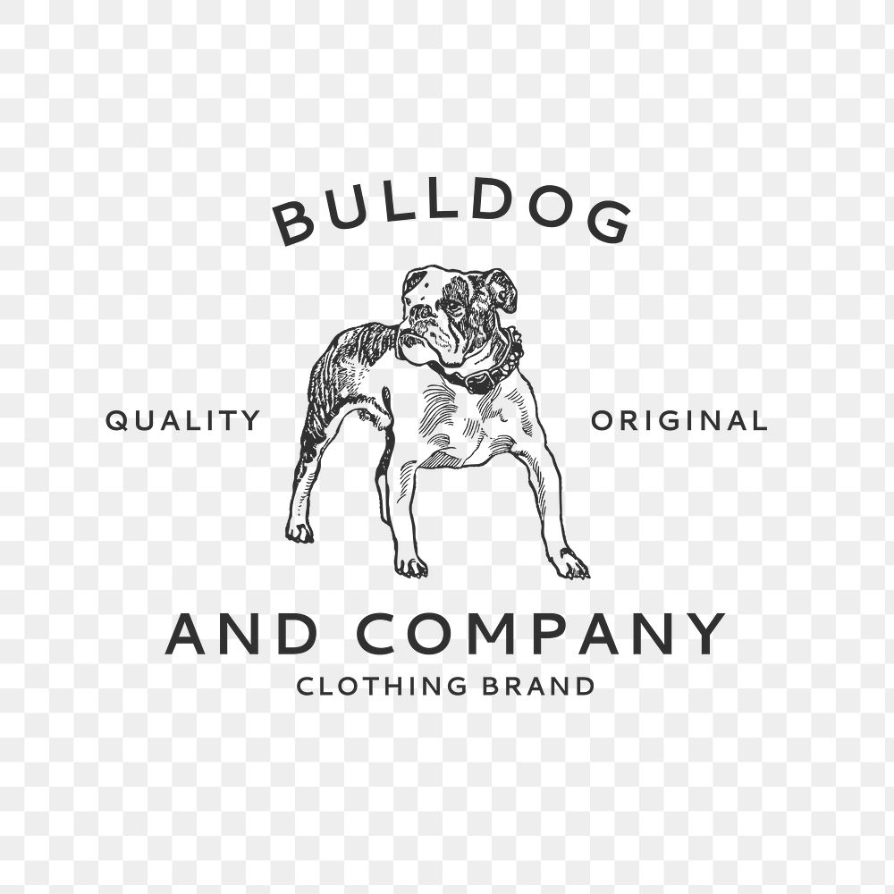 Boutique png for business with vintage dog bulldog, remixed from artworks by Moriz Jung