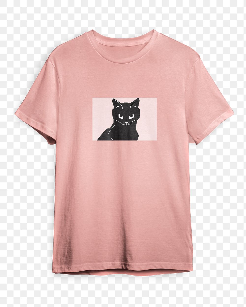 Cat t-shirt png transparent, unisex apparel in casual style
