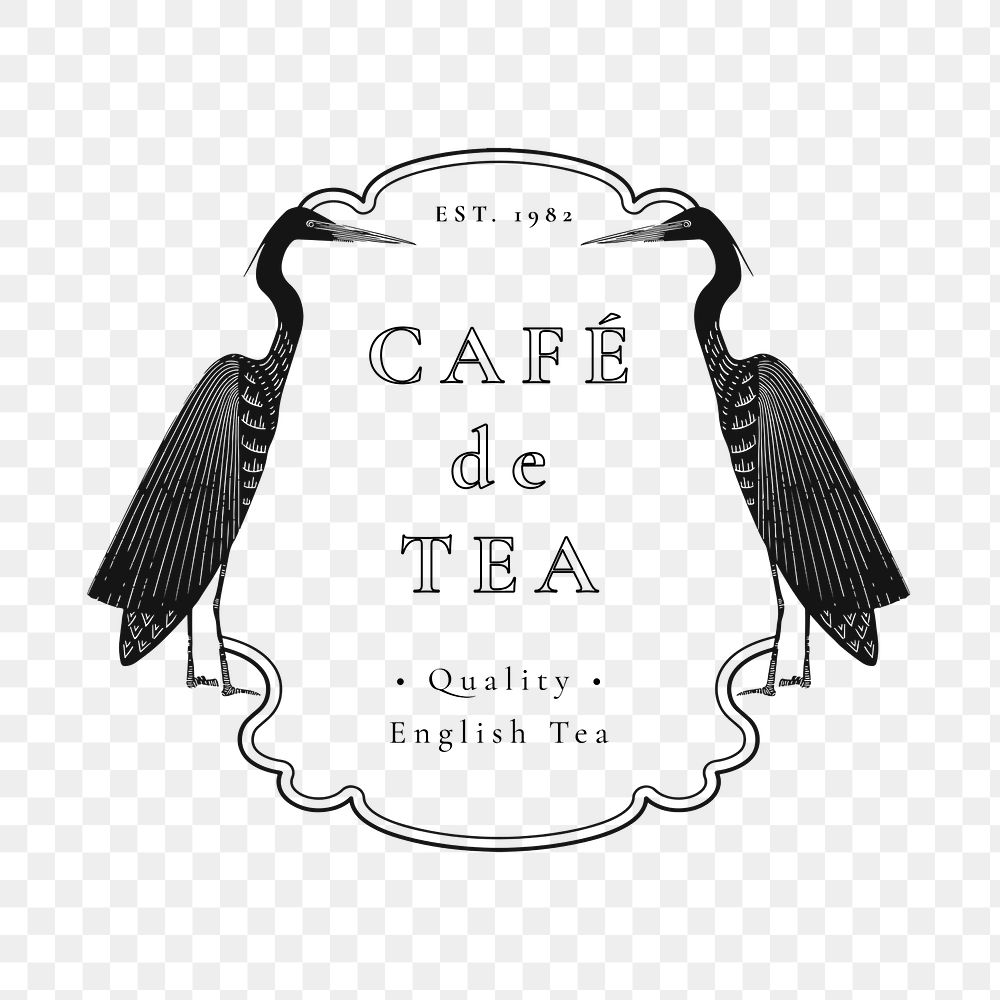 Vintage badge png for cafe, remixed from public domain artworks 