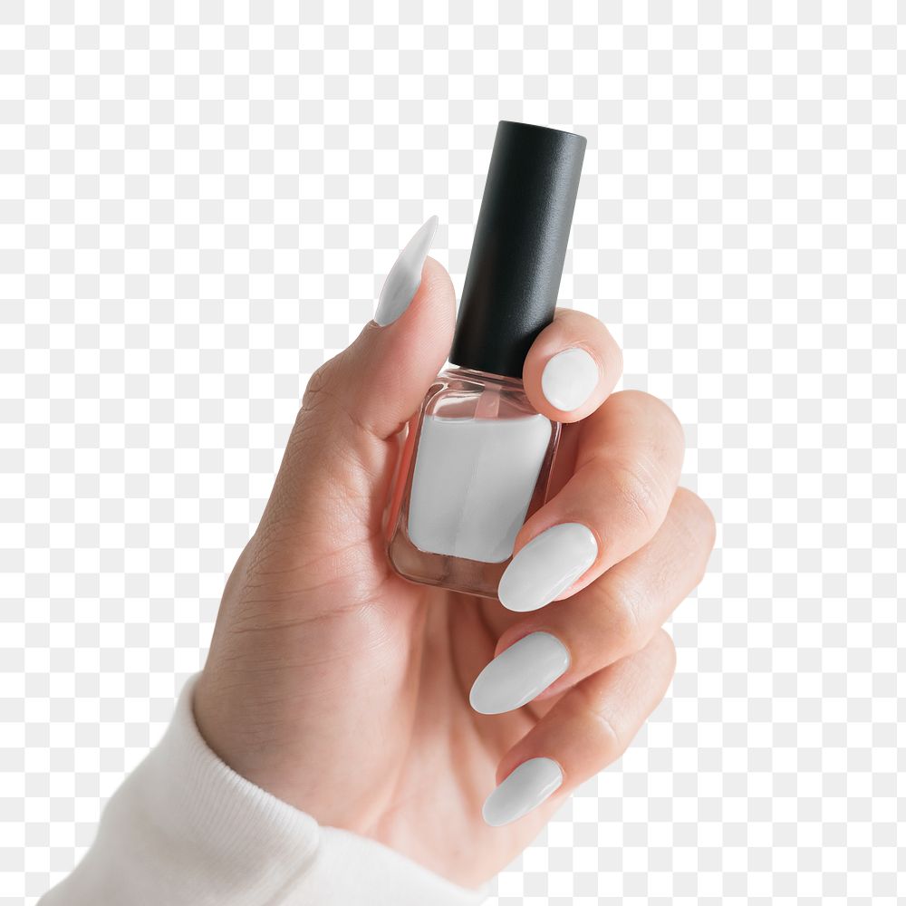 Bottle png mockup nail polish in white for beauty brands