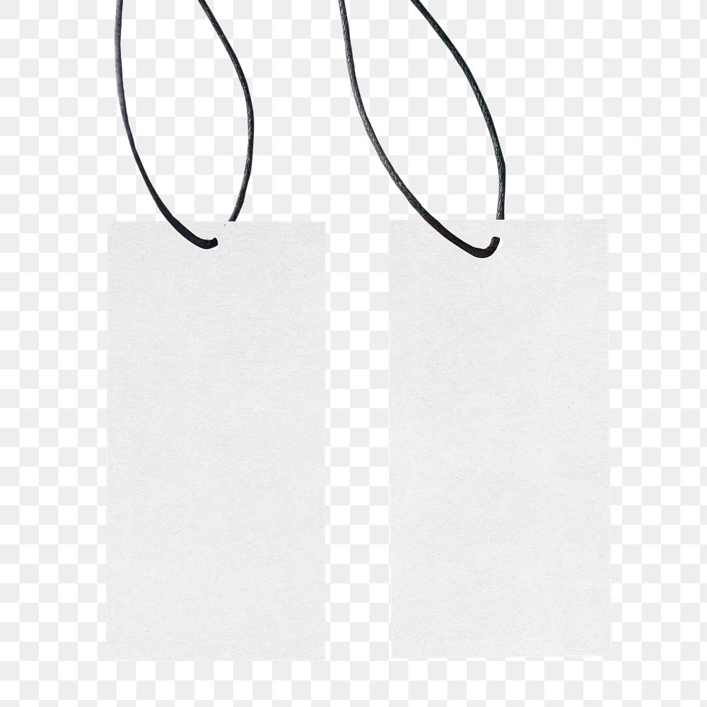 Clothing tag png in white on transparent background