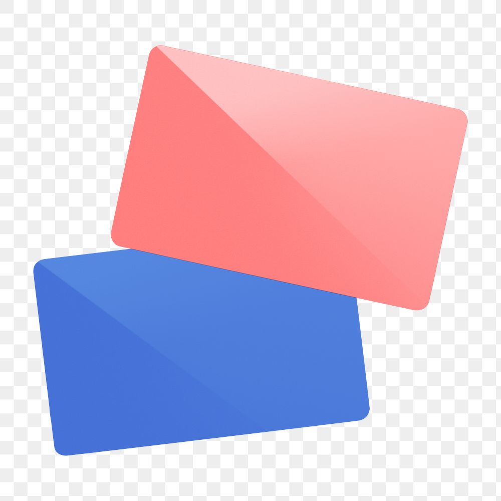 Blue & red business cards png on transparent background