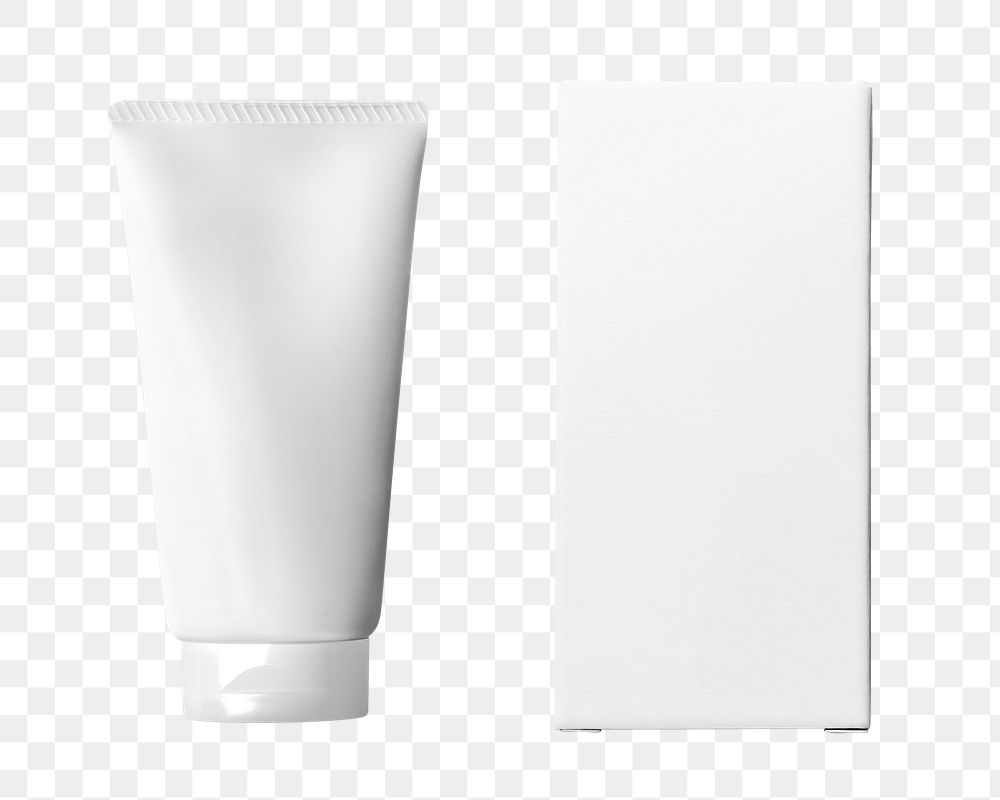 White cosmetic tube png, with design space