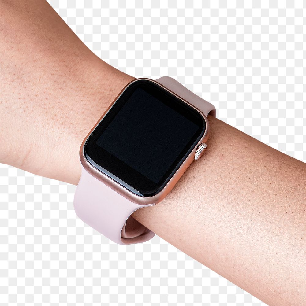 Smartwatch png screen mockup on a wrist