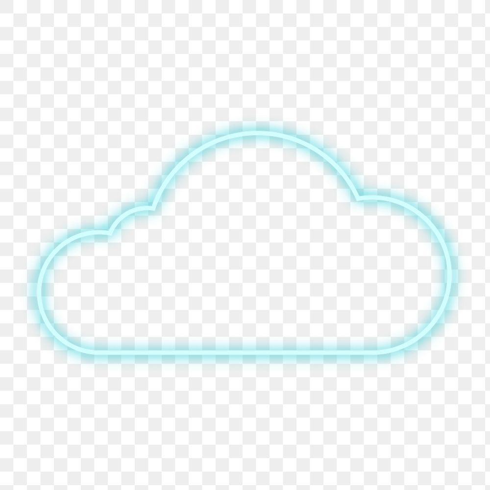 Blue neon cloud icon png design element