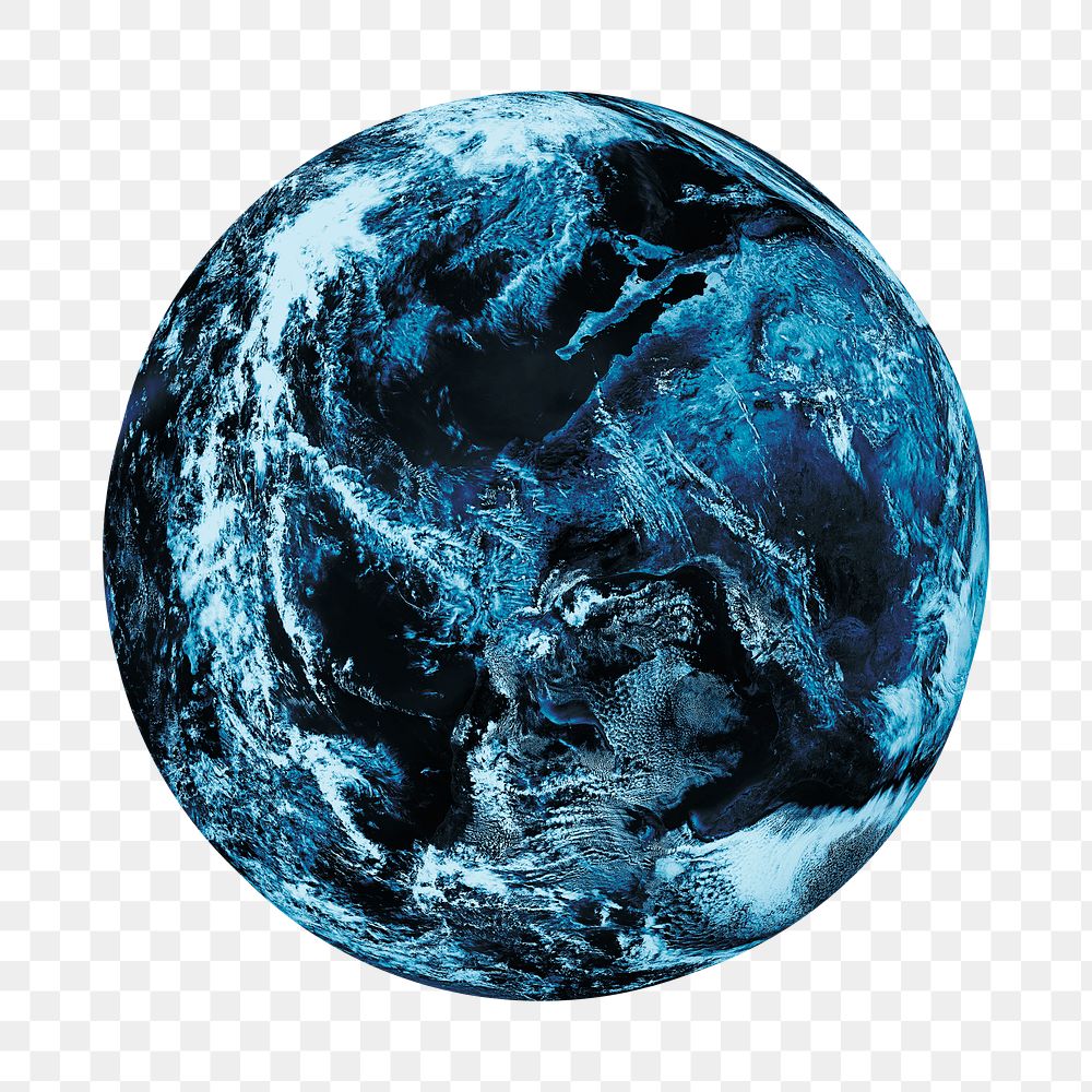 Blue world globe png design element