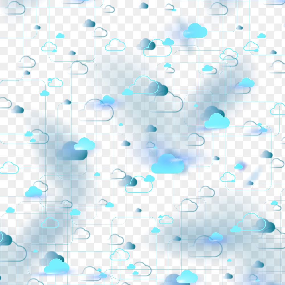 Cloud transparent pattern background png with digital technology