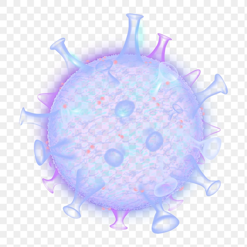 Covid-19 virus cell biotechnology png purple neon graphic
