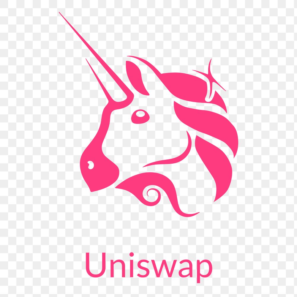 Uniswap cryptocurrency unicorn logo png blockchain finance concept