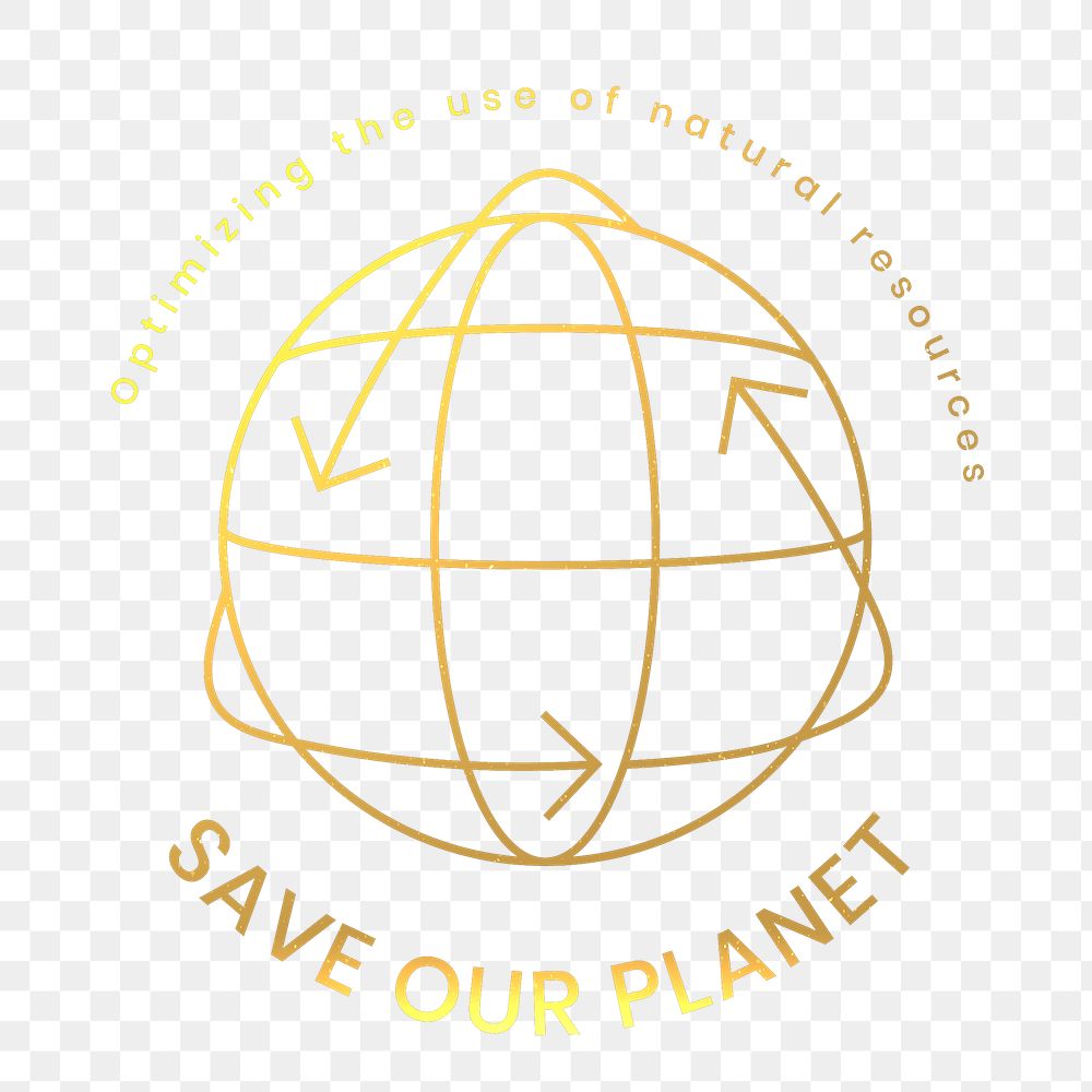 Global environmental logo png with save our planet text