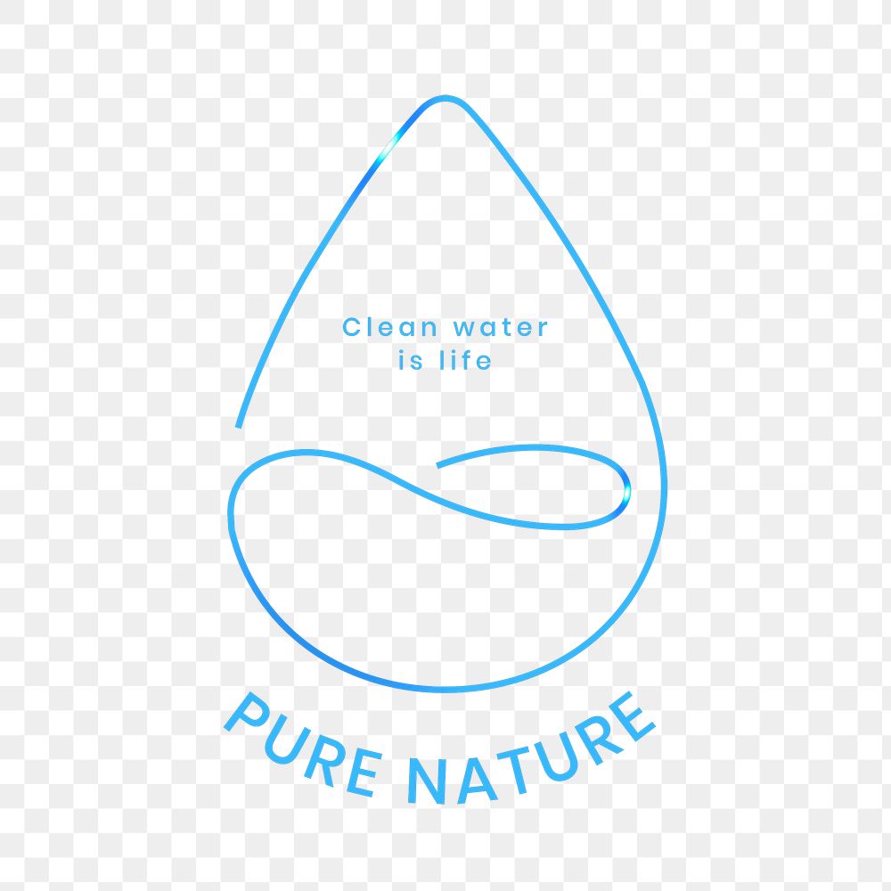 Water environmental logo png clipart with pure nature text