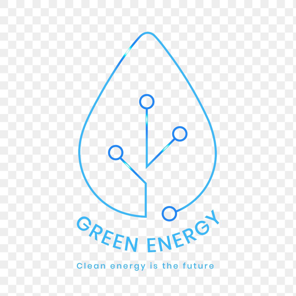 Environmental logo png with green energy text