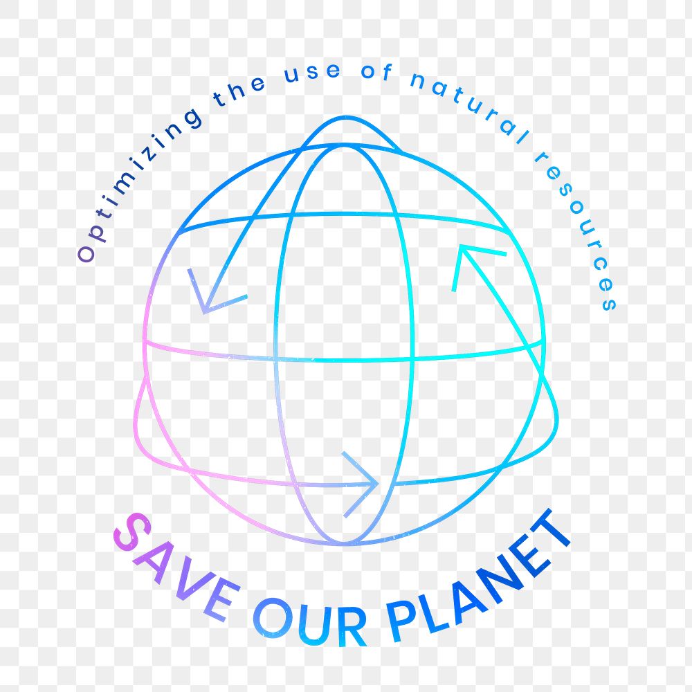 Global environmental logo png with save our planet text