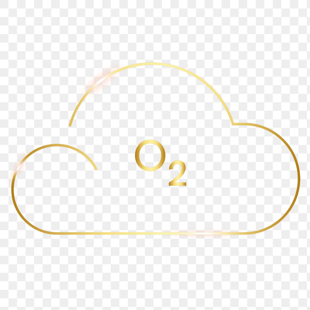 Cloud O2 icon png oxygen symbol for air pollution
