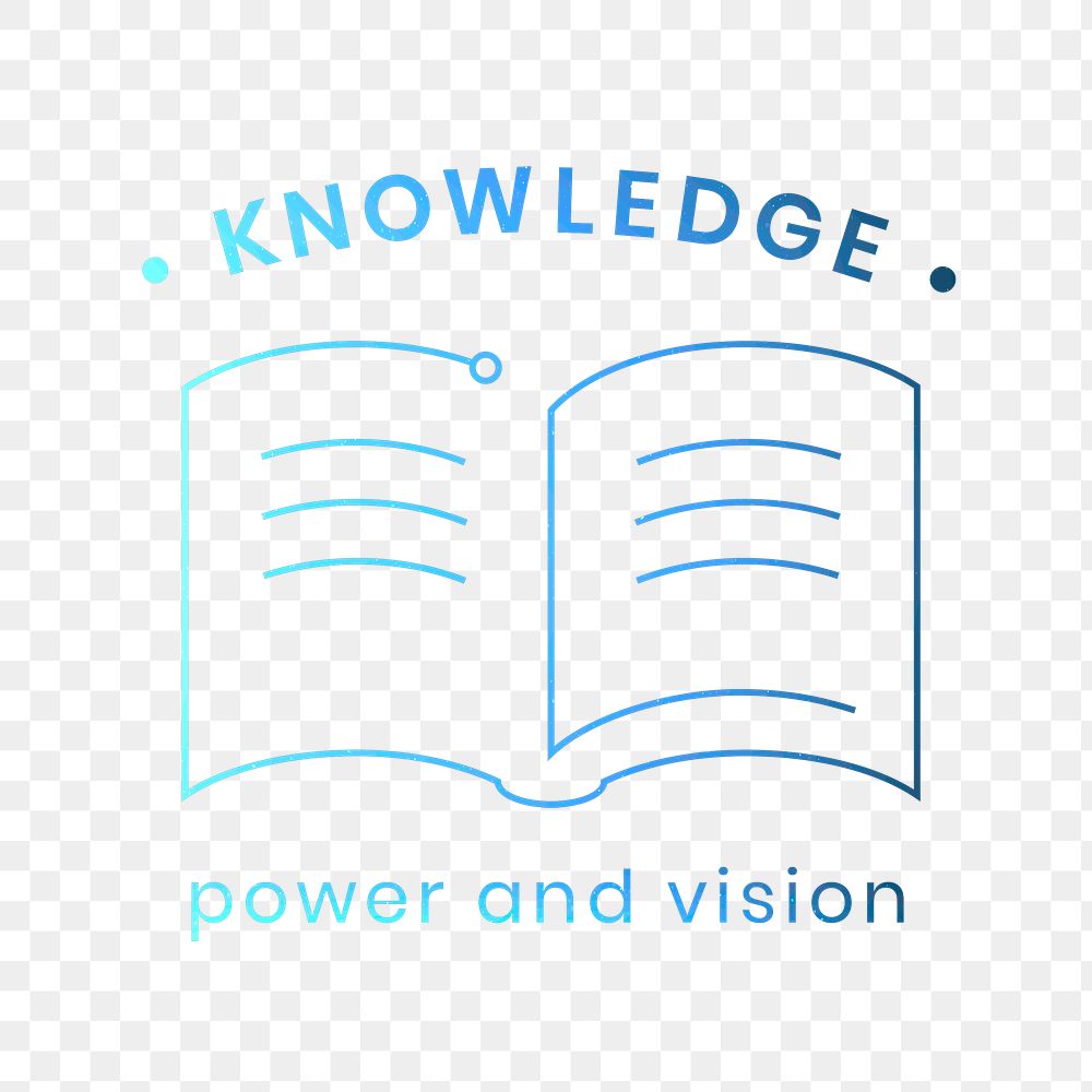 Knowledge education logo png with audio book graphic