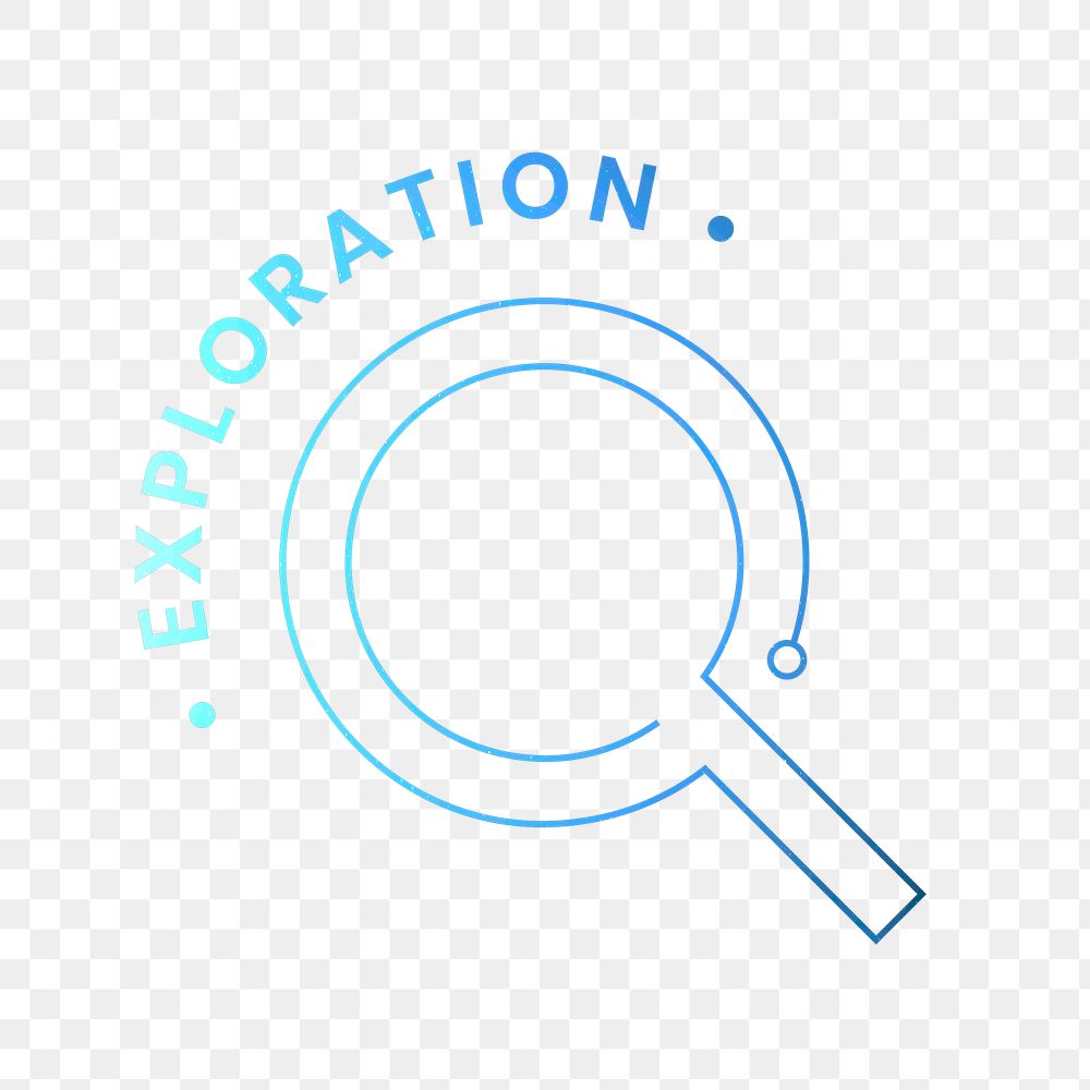 Exploration education logo png with magnifying glass graphic