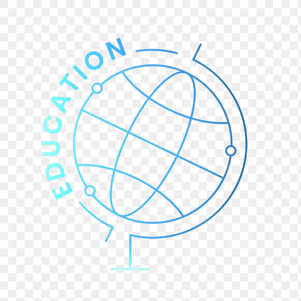 Geography education logo png with globe science graphic