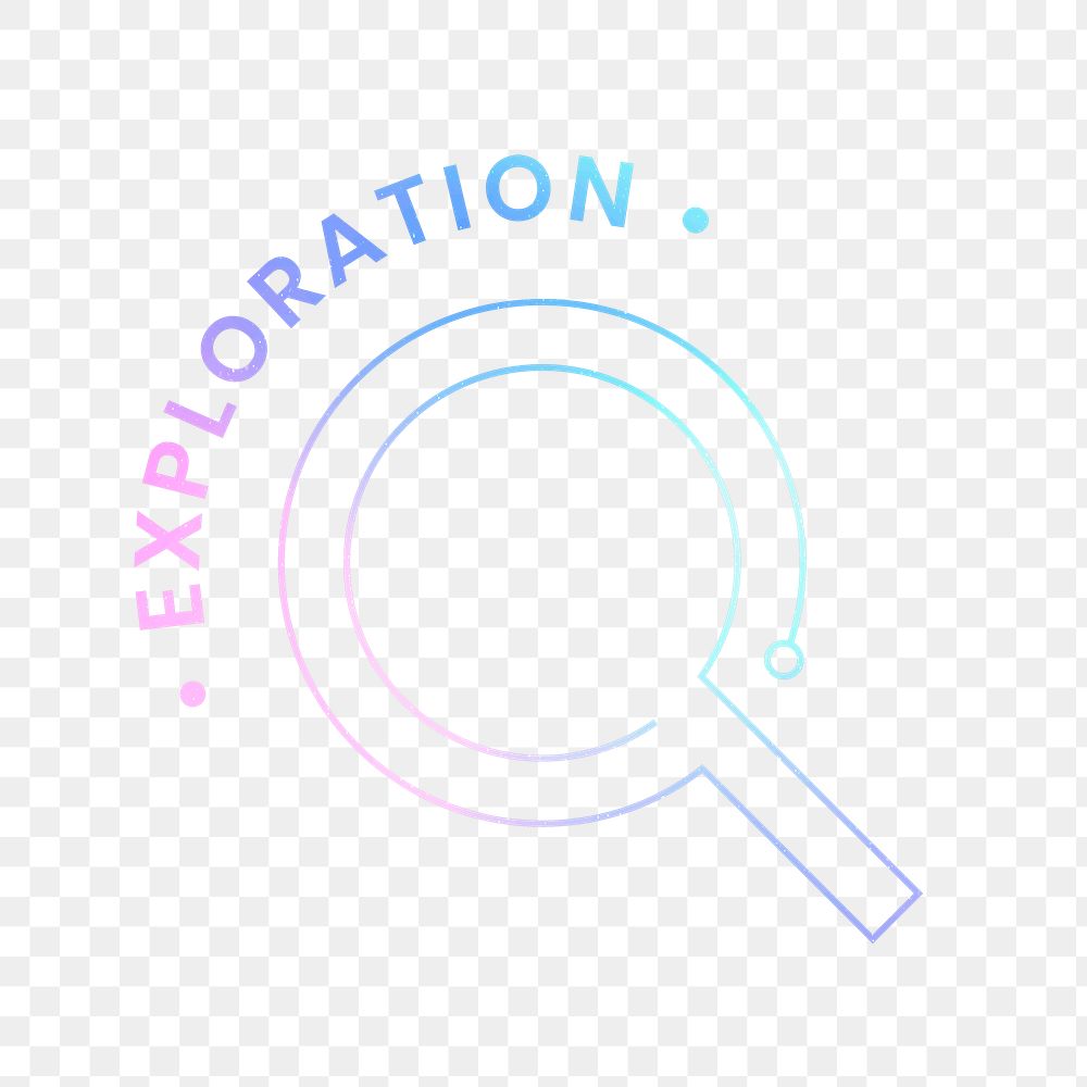 Exploration education logo png with magnifying glass graphic