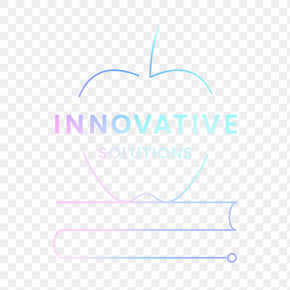 Innovative solutions logo png education technology with textbook graphic