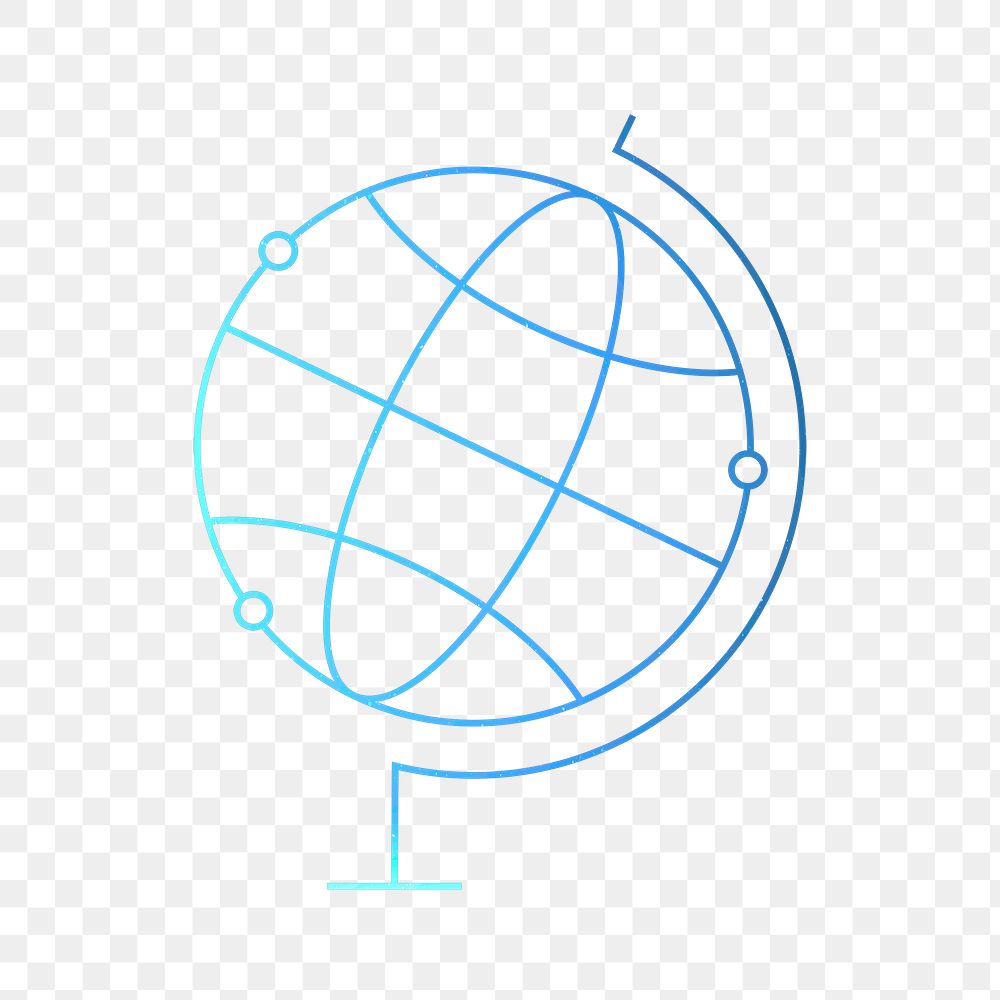 Globe geography education icon png blue digital graphic