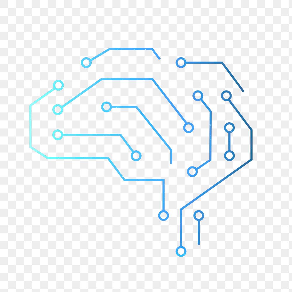 AI technology education icon png blue digital graphic