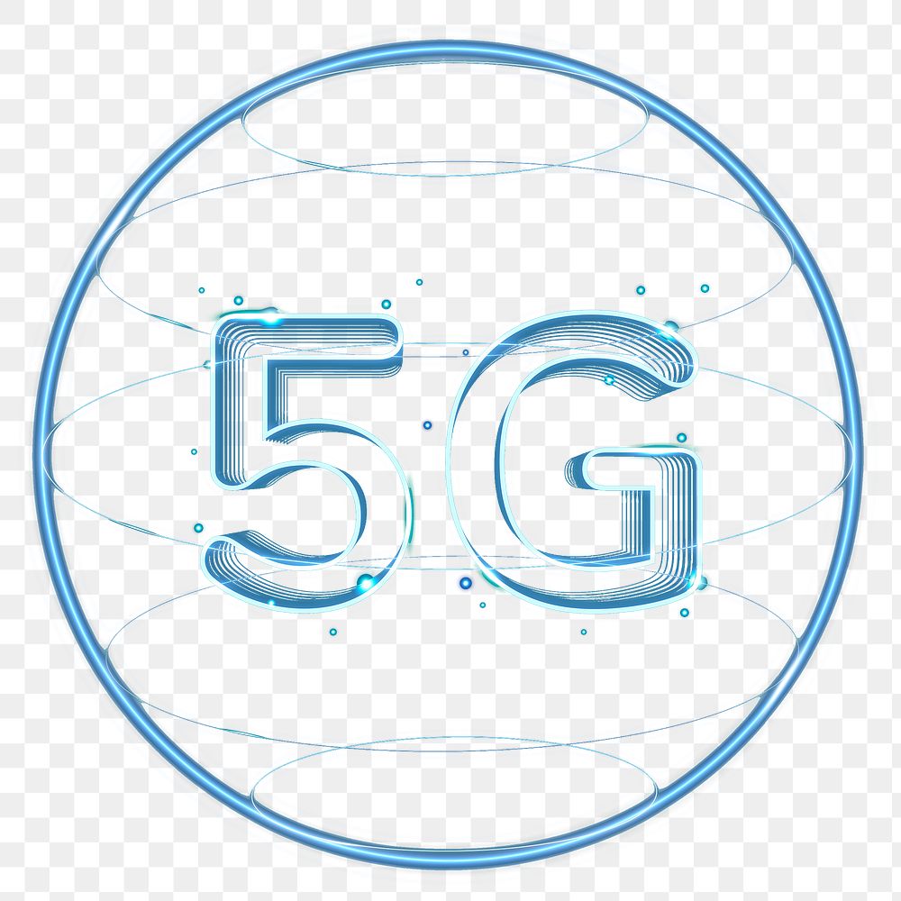 5g network png technology icon in blue