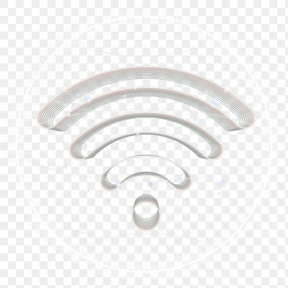 Wireless internet png technology icon in white