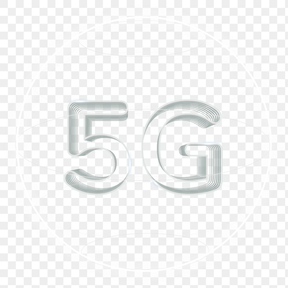 5g network png technology icon in gray