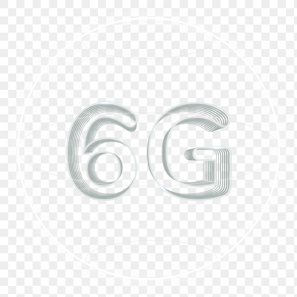 6g connection png technology icon in gray