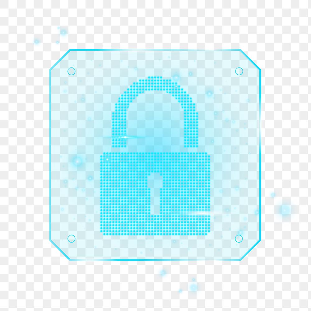 Lock png cyber security technology in blue tone