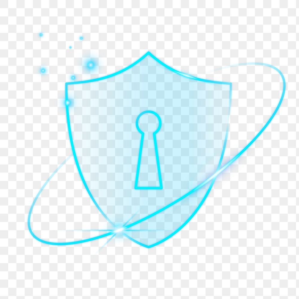 Lock shield png cyber security technology in blue tone