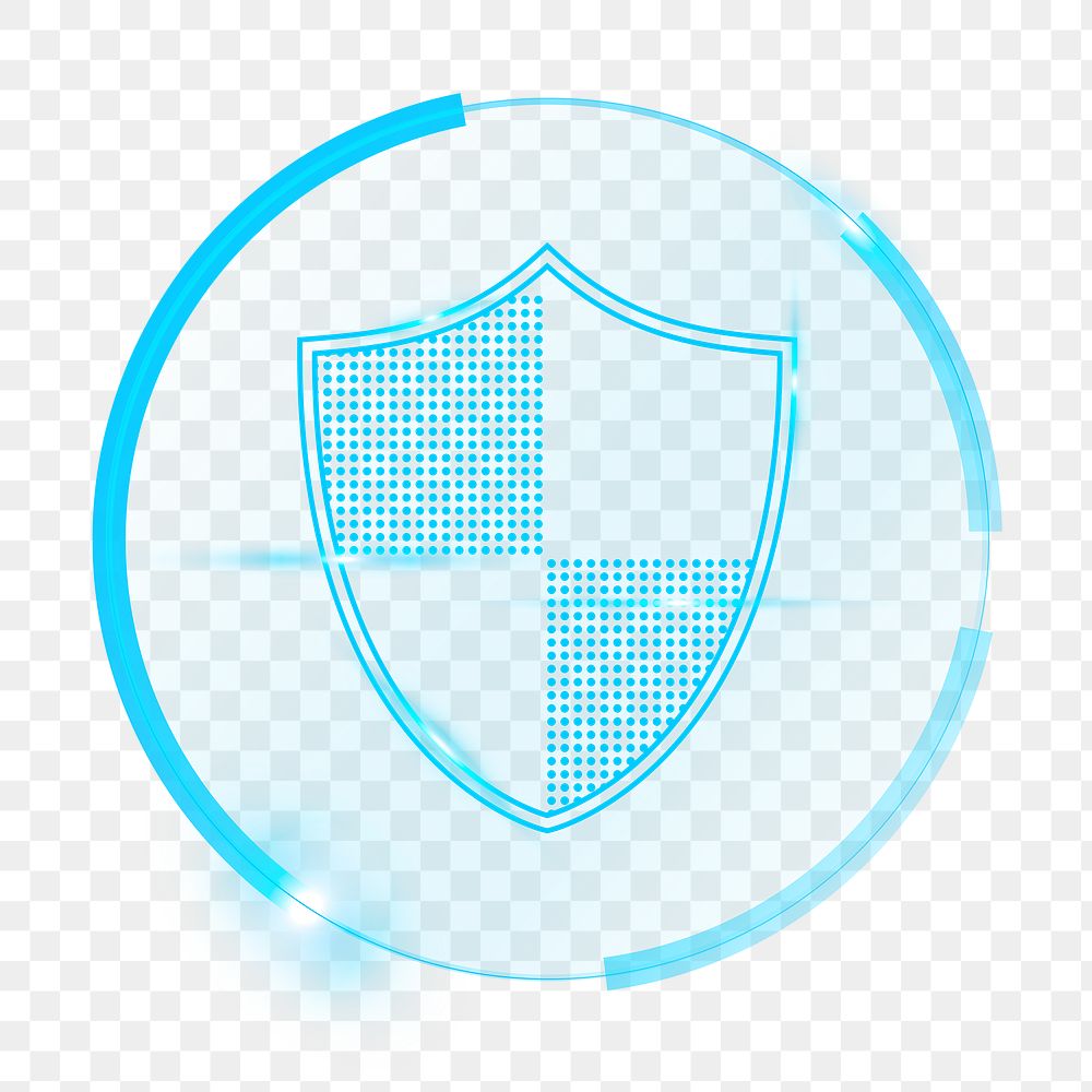 Security shield png cyber security technology in blue tone