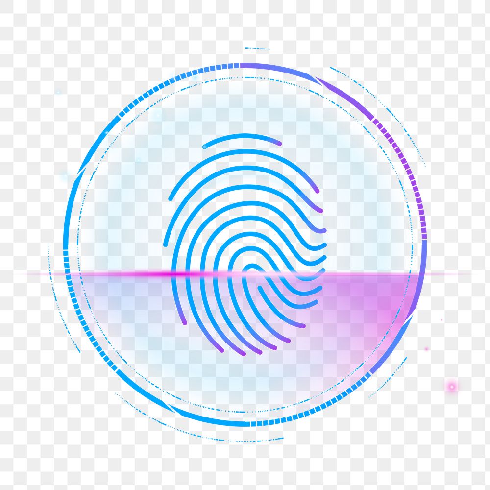 Fingerprint biometric scan png cyber security technology