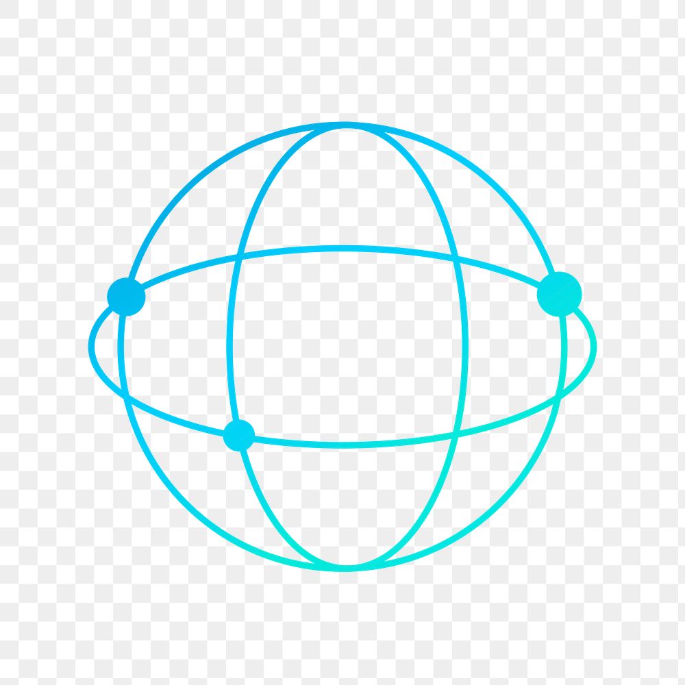 Global network icon png in blue tone