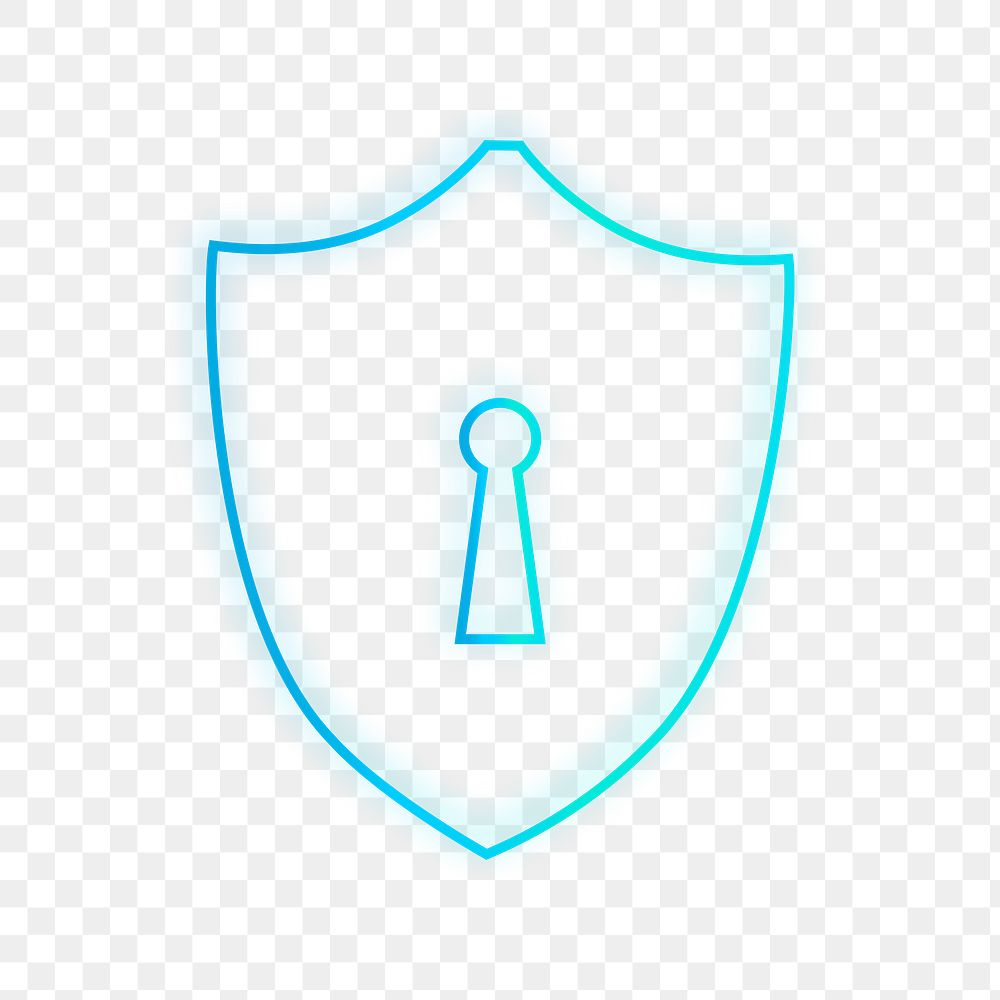 Shield lock icon png in blue tone