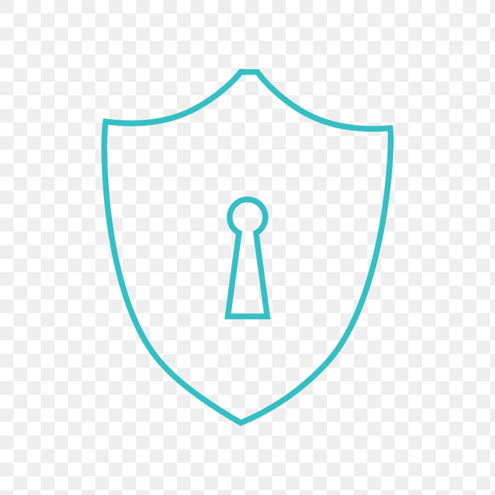 Shield lock icon png in blue tone