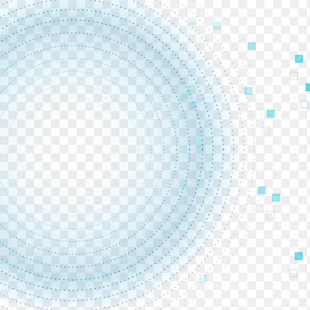 Technology circle blue background png in digital transformation concept