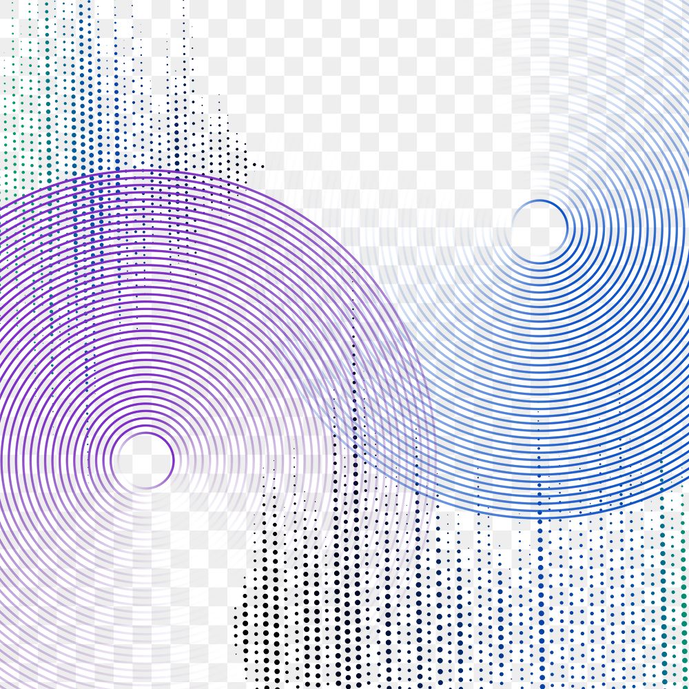 Geometric circles png purple blue abstract pattern background