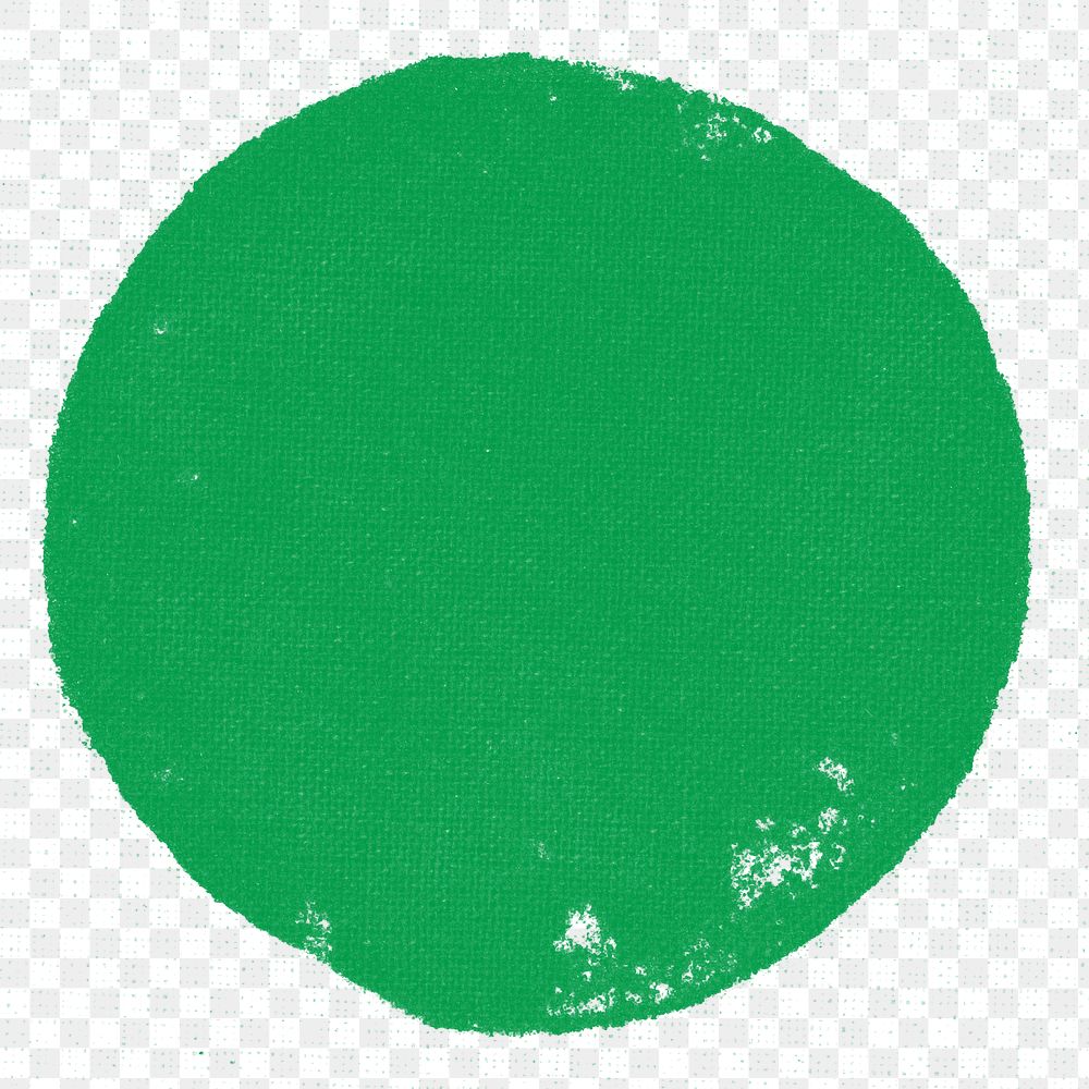 Green round block print png paint stamp DIY artwork